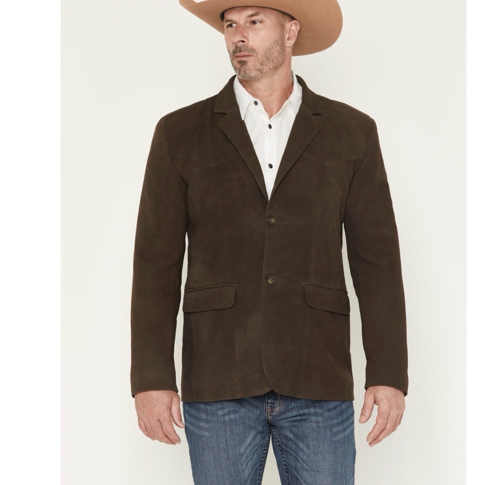 Cody James Men's Distressed Leather Blazer Sport Coat Western Jacket Size 44